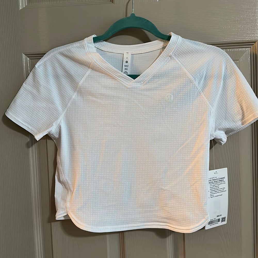 NWT Lululemon Grid-Texture Cropped Tennis Short-Sleeve Shirt